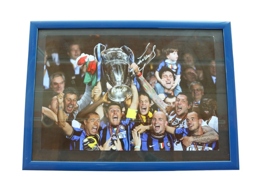 Fotografia Finale UCL Madrid 2010 - Autografata da Javier Zanetti