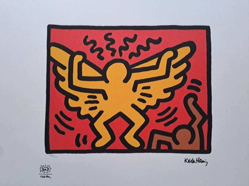 'Angel' Lithograph Signed by Keith Haring