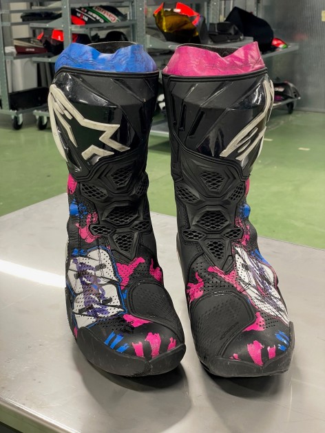 Boots of Miguel Oliveira, rider of TrackHouse Racing, used in the MotoGP 2024 season