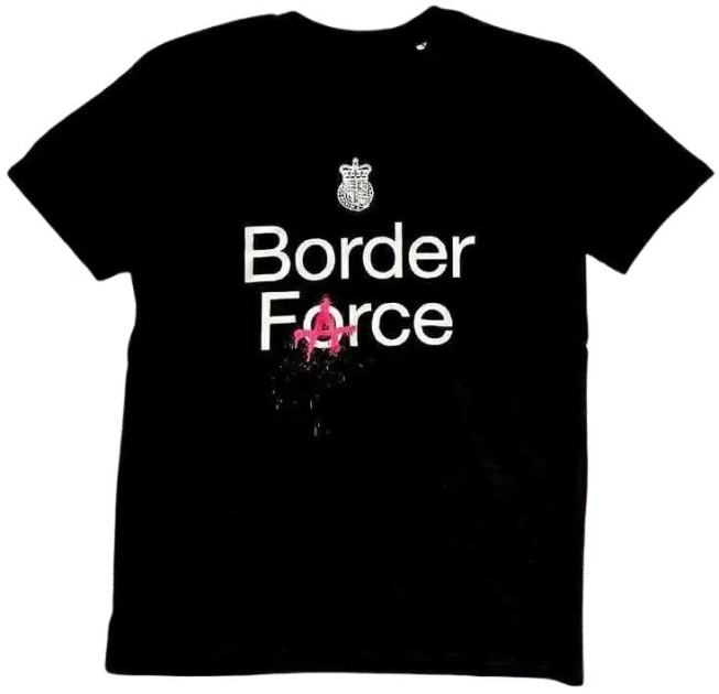 "Cut and Run T-Shirt (Border Force)" by Banksy