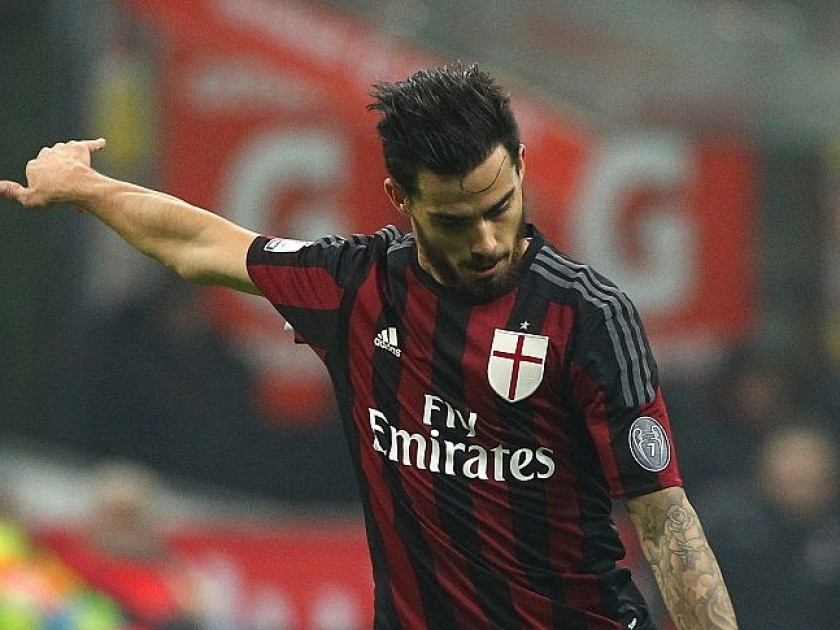 Suso shirt, issued Milan-Crotone Tim Cup 01/12/2015