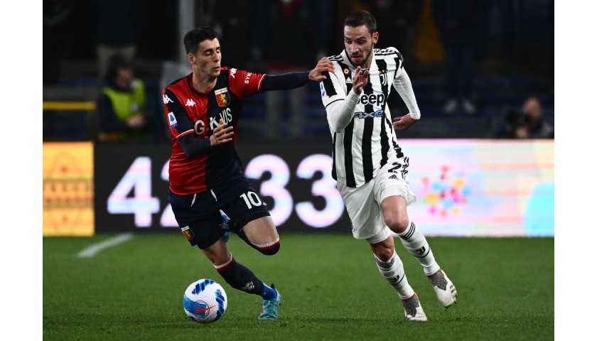 Melegoni's Worn and Signed Shirt, Genoa-Juventus 2022 