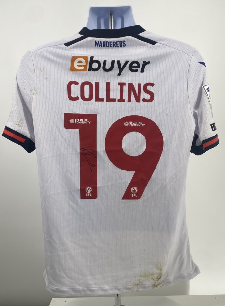 Maglia firmata di Aaron Collins del Bolton Wanderers contro il Reading