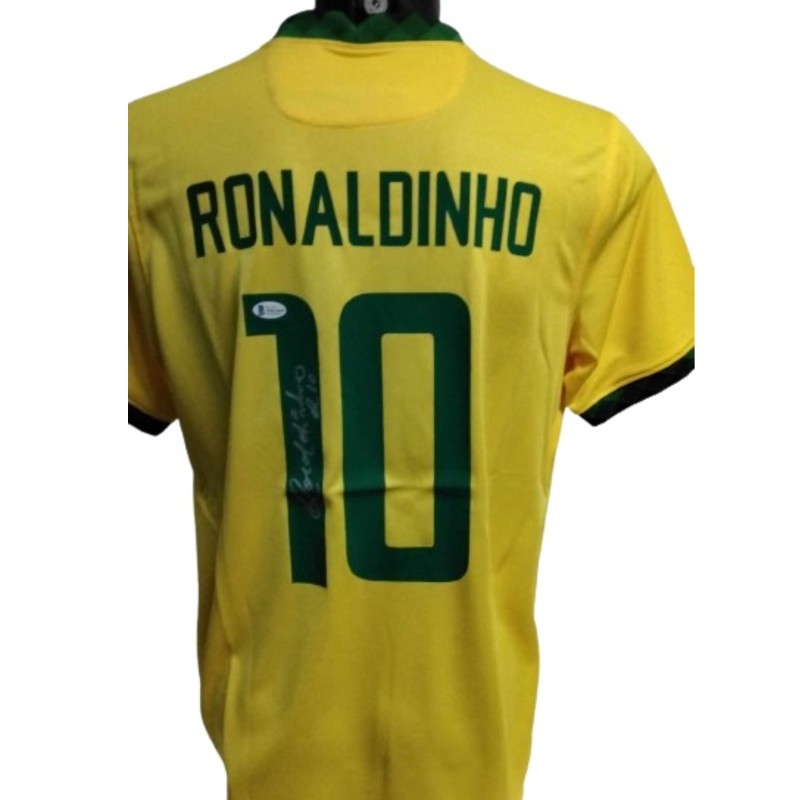 Ronaldinho's Brazil Replica Signed Shirt, 2021 