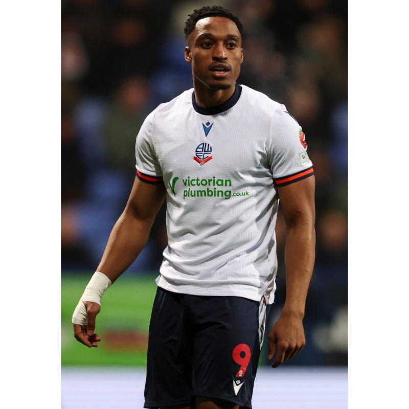 Victor Adeboyejo's Bolton Wanderers Signed Match Worn Shirt, vs Cambridge 