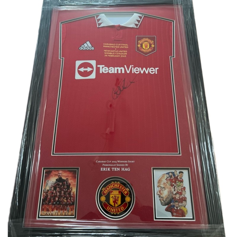 Erik ten Hag's Manchester United 2022/23 Signed and Framed Shirt