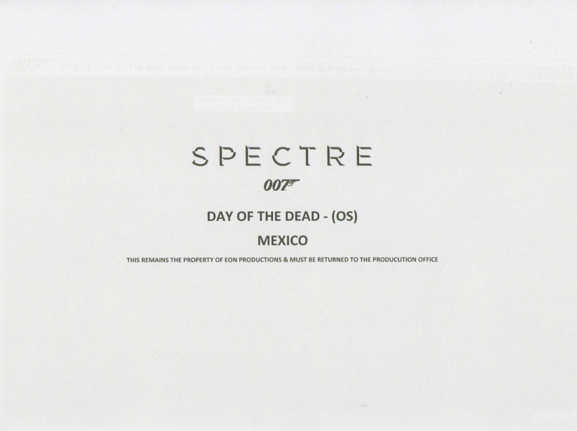 James Bond 007 SPECTRE DAY OF THE DEAD film prop concept book