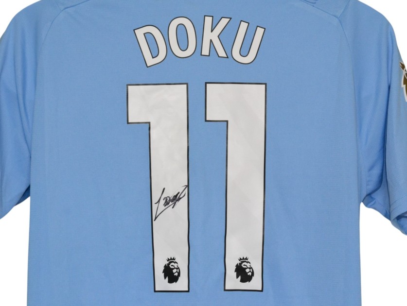 Signed Jeremy Doku Premier League Printed Manchester City 2023/24