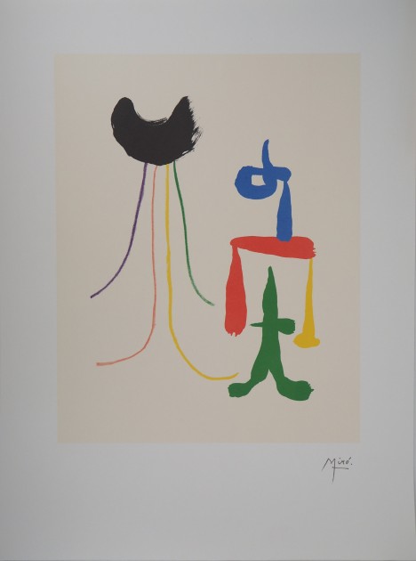 'Surrealist Couple' Lithograph by Joan Miró