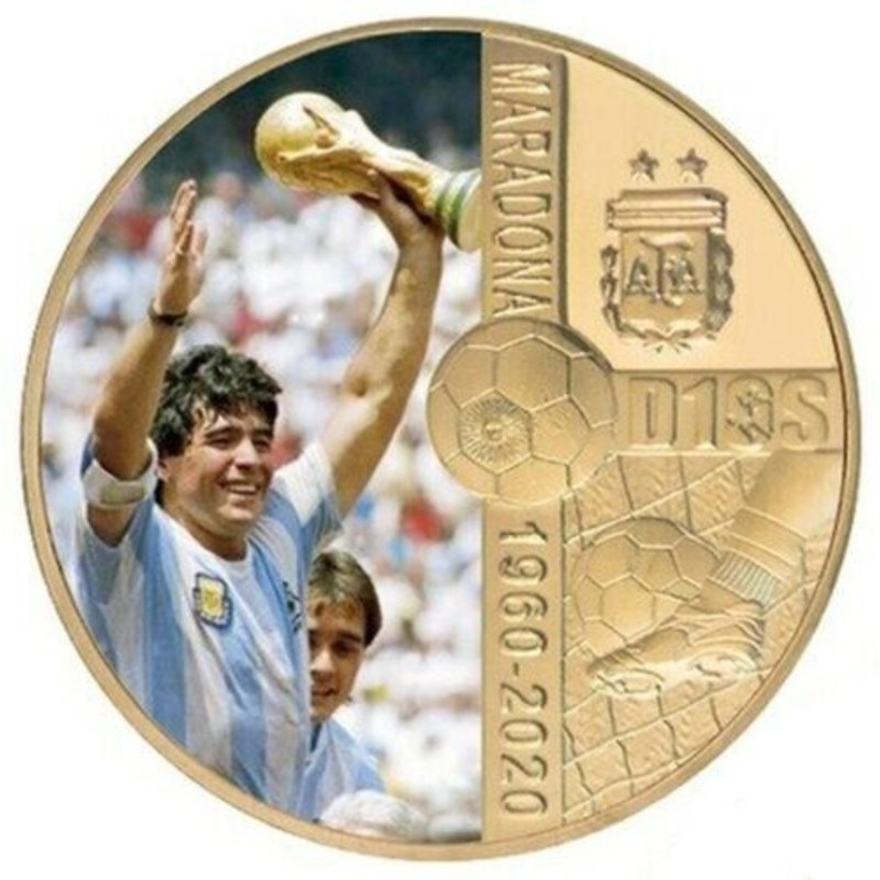 Moneta commerciale placcata oro Diego Maradona