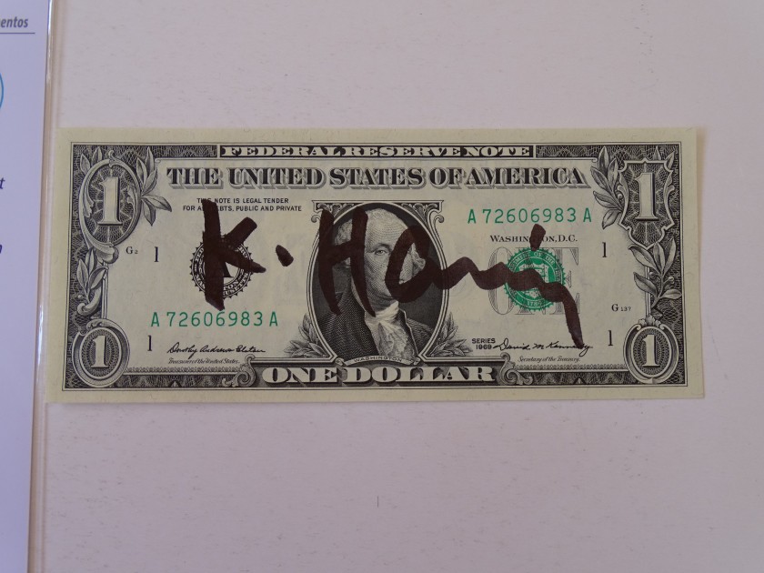 Keith Haring Hand Signed Dollar 