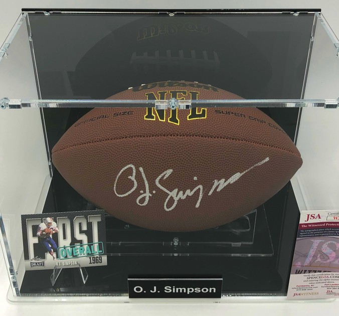 O.J. Simpson Signed Football In Display Case