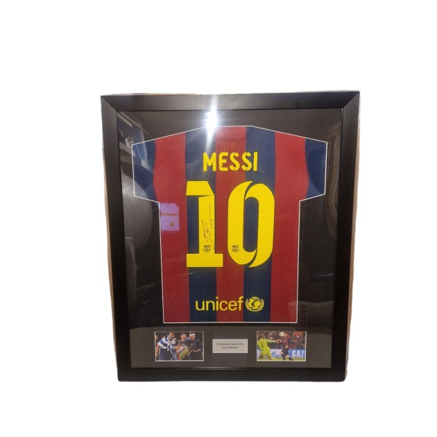 Messi's Barcelona 2015 Champions League Final Signed and Framed Shirt