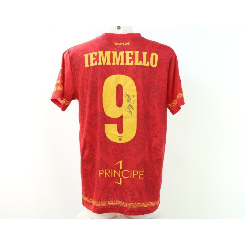 Iemmello's Catanzaro vs Salernitana Signed Unwashed Shirt, 2024