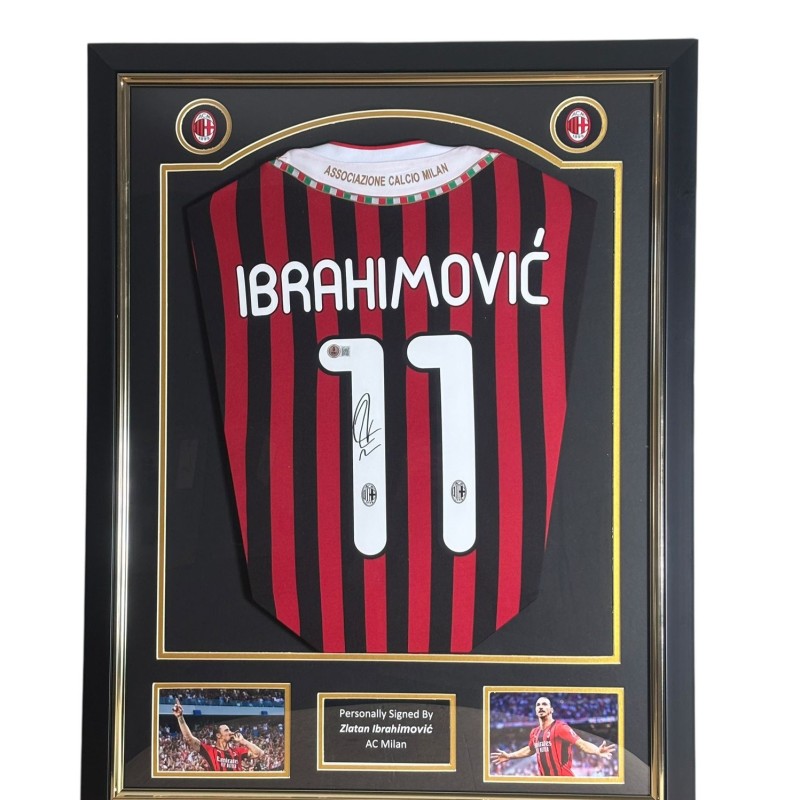 Zlatan Ibrahimovic's AC Milan 2011/2012 Signed and Framed Shirt
