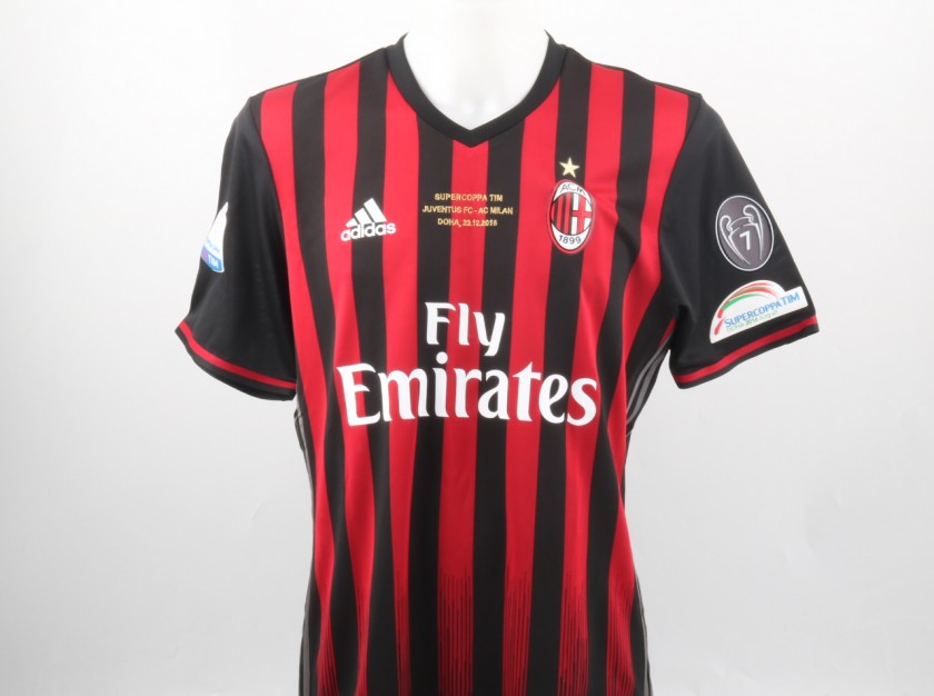 Lapadula Match Issued Shirt, TIM Supercup Milan-Juventus - Special Sewing