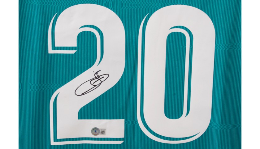 Official Real Madrid Shirt, 2021/22 - Signed by Benzema, Vini Jr