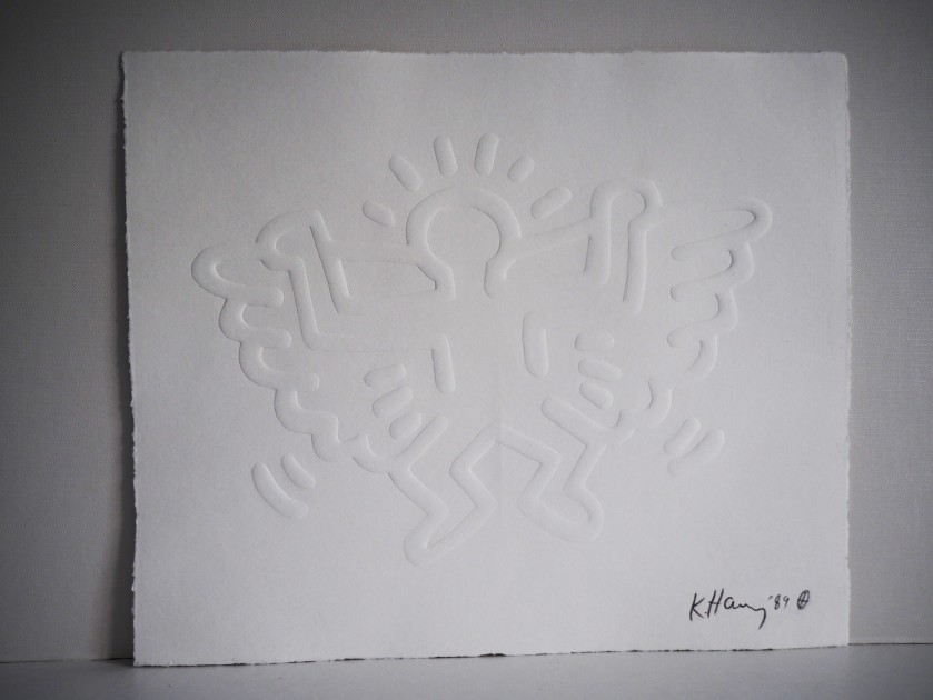 Set of Five Embossed Icons Signed by Keith Haring (Attributed)