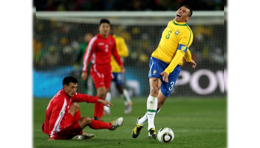 Lucio's Brazil Match Shirt, World Cup 2010 - CharityStars