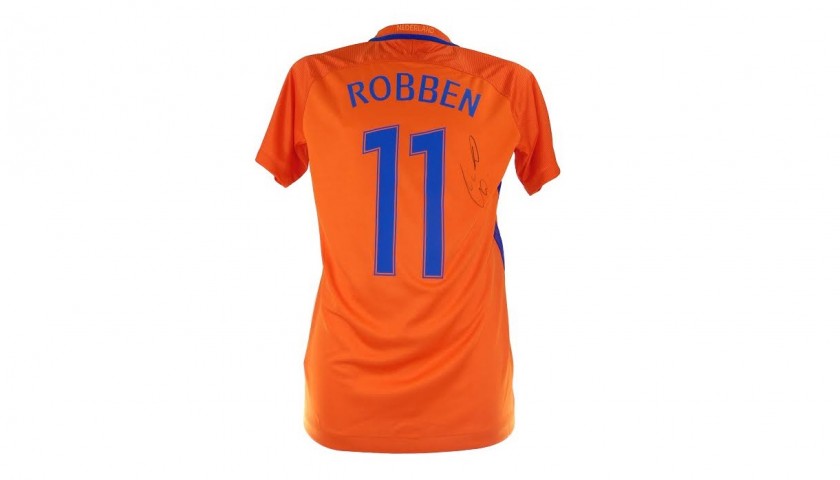 Netherlands 2017 Football Shirt, Signed by Arjen Robben 