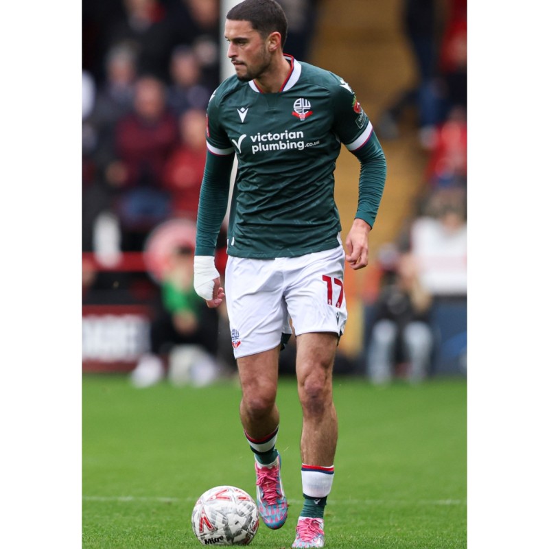 Maglia away indossata Klaidi Lolos Bolton Wanderers vs Walsall - Autografata