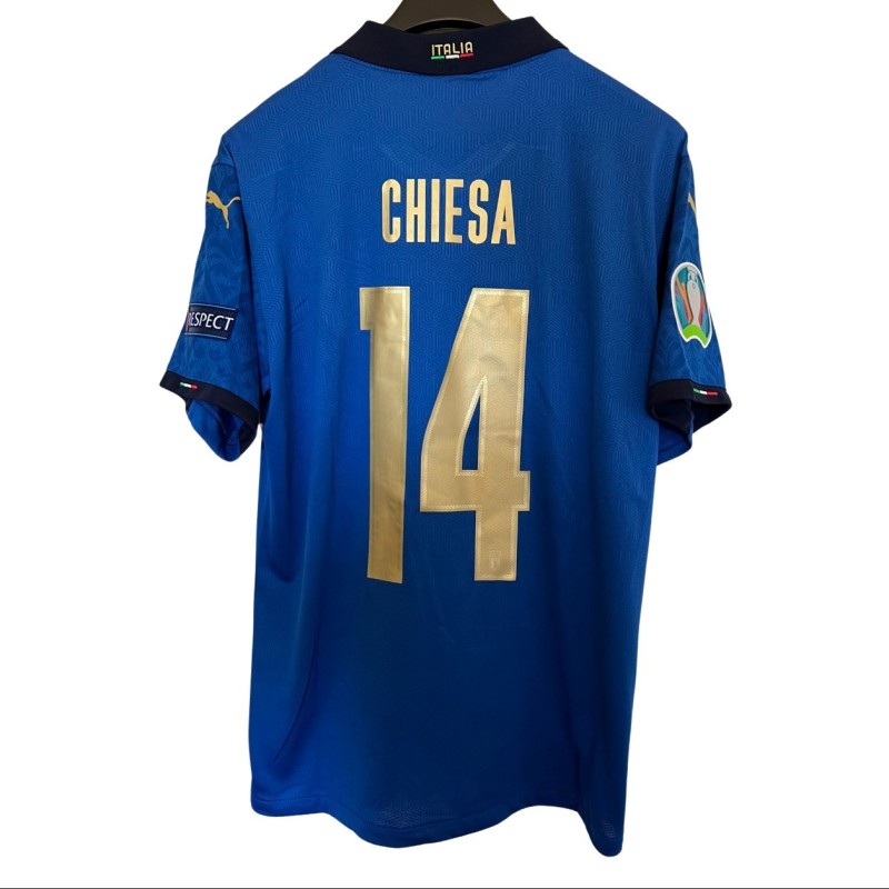 Chiesa's Match-Issued Shirt, Italy vs England Final EURO 2020