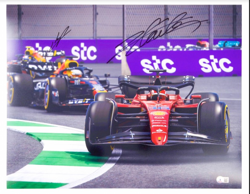 Sergio Perez And Charles LeClerc Duel Signed Photograph 