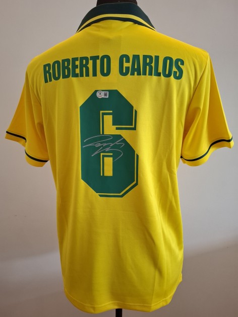 Replica della maglia del Brasile firmata da Roberto Carlos