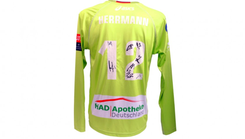 Maglia Hamburg preparata Hermann Champions League autografata dalla squadra