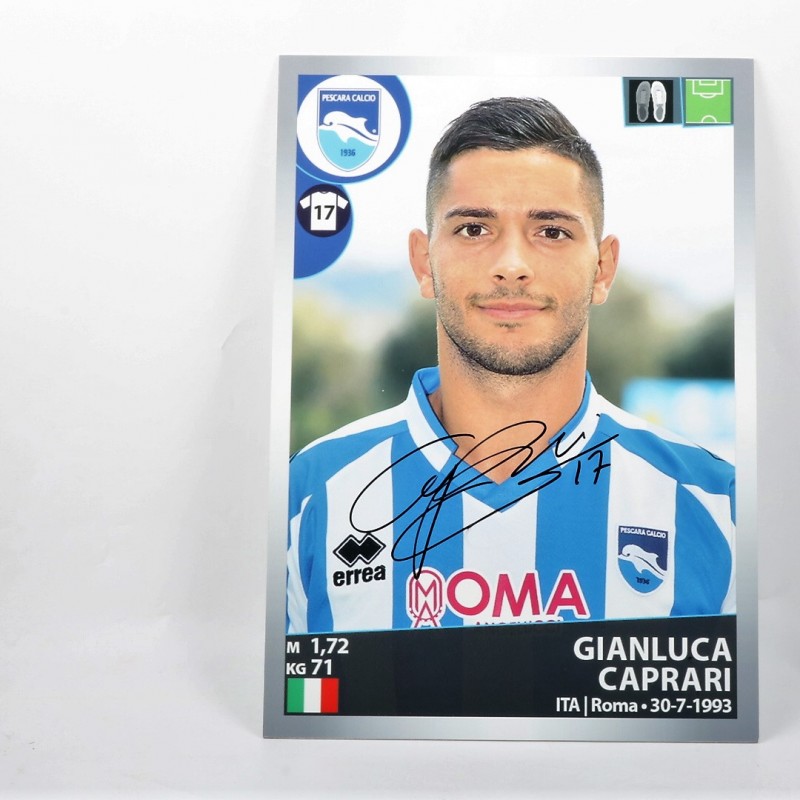 Gianluca Caprari, Limited Edition Box and Signed Panini Maxi Sticker