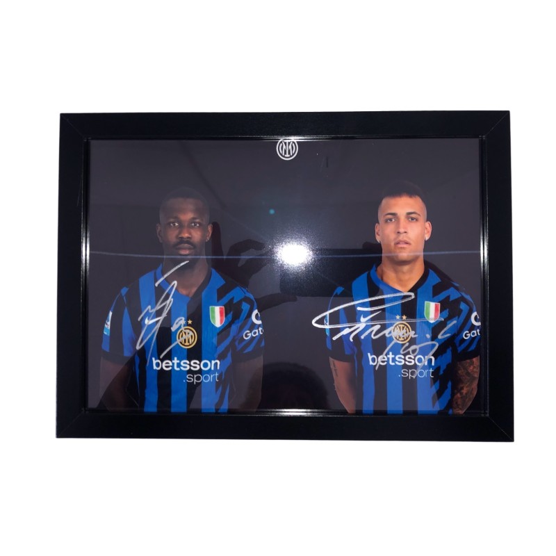 Photographs Signed by Lautaro Martinez and Thuram