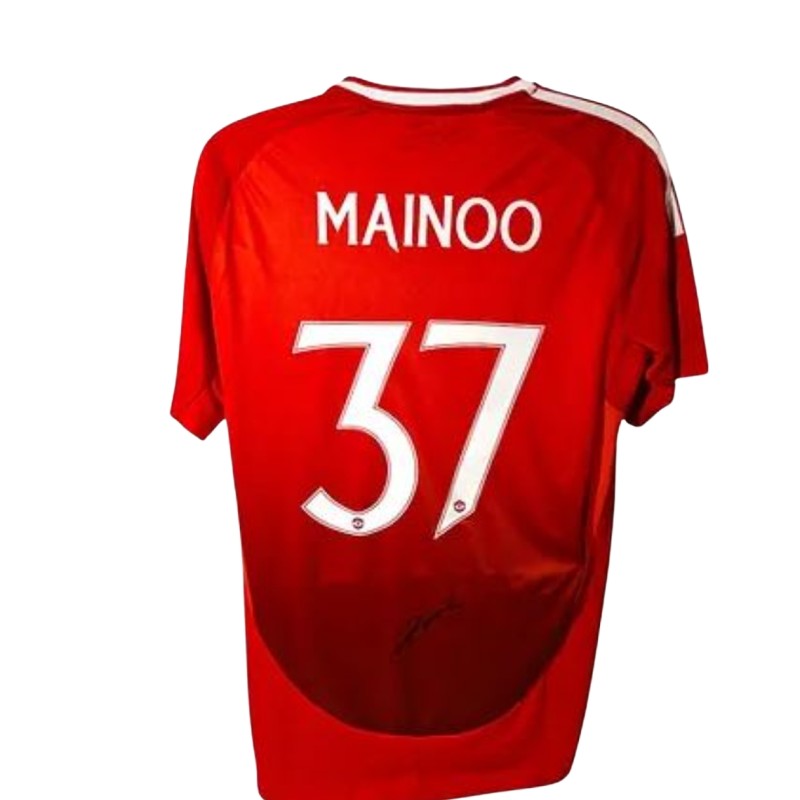 Maglia replica firmata da Kobbie Mainoo del Manchester United 2024/25 MUFC