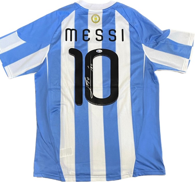 Maglia replica firmata di Messi per i Mondiali di calcio 2010