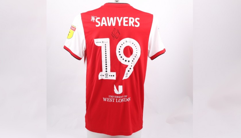 Sawyers' Brentford Worn and Signed Poppy Shirt
