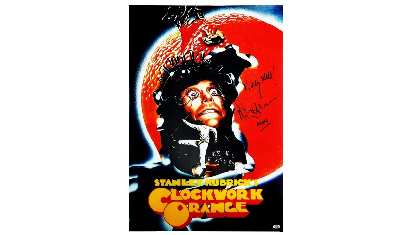 A Clockwork Orange Poster Hand Signed by Malcolm McDowell 