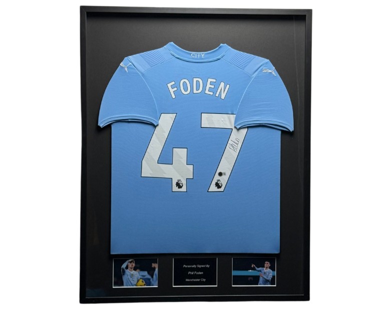 Phil Foden's Manchester City Signed And Framed Shirt