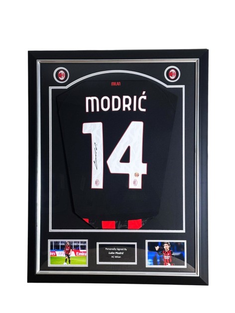 Luka Modrić's AC Milan 2025-26 Signed and Framed Shirt 