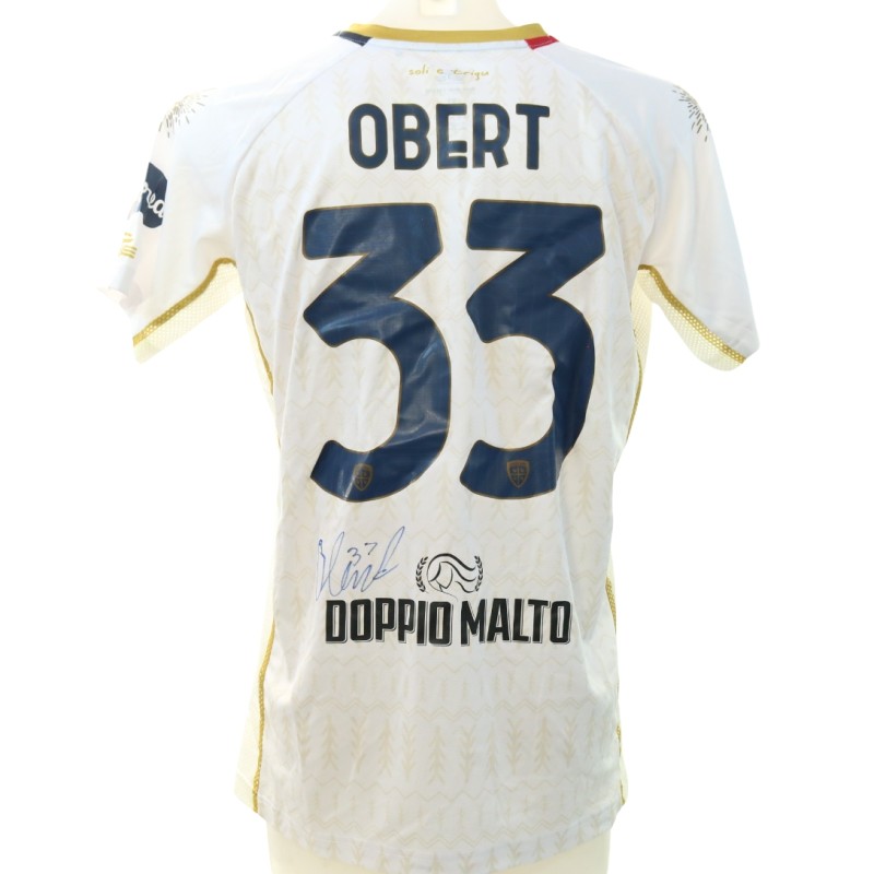 Obert's Signed Unwashed Shirt, Genoa vs Cagliari 2024