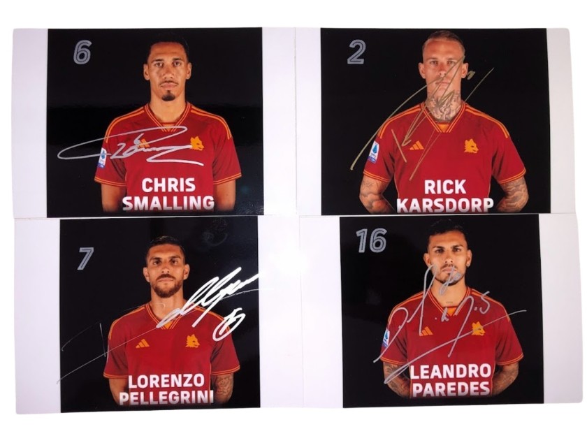 Set fotografie autografate dai giocatori della Roma