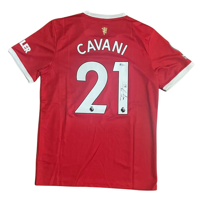 La maglia replica firmata di Edinson Cavani per il Manchester United 2021/22