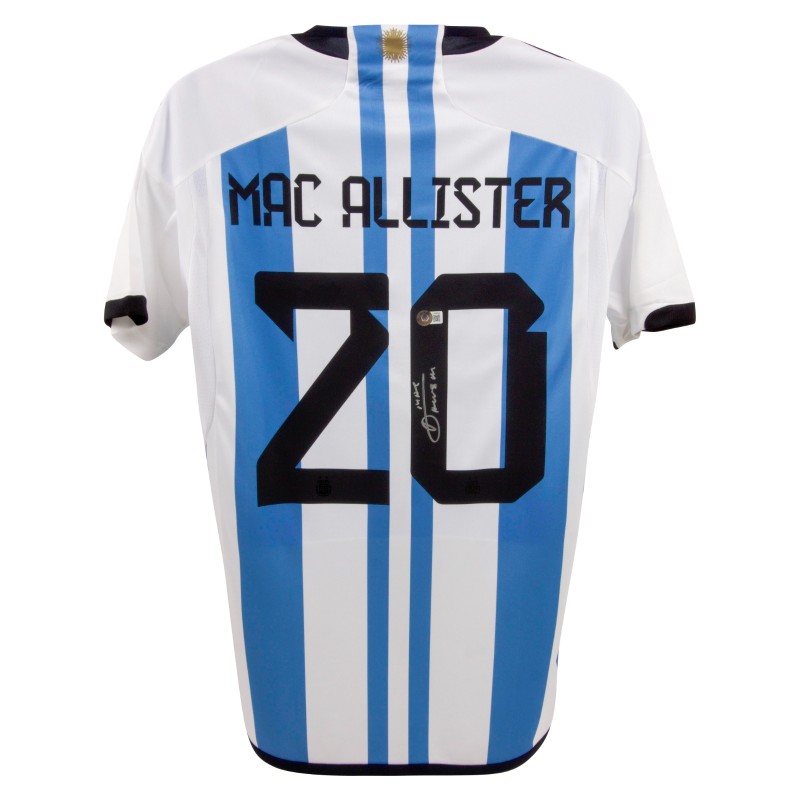 Replica della maglia dell'Argentina firmata da Alexis Mac Allister