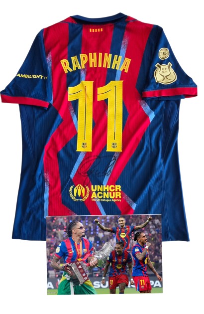 Raphinha's Signed Match-Issued Shirt, Barcelona vs Real Madrid