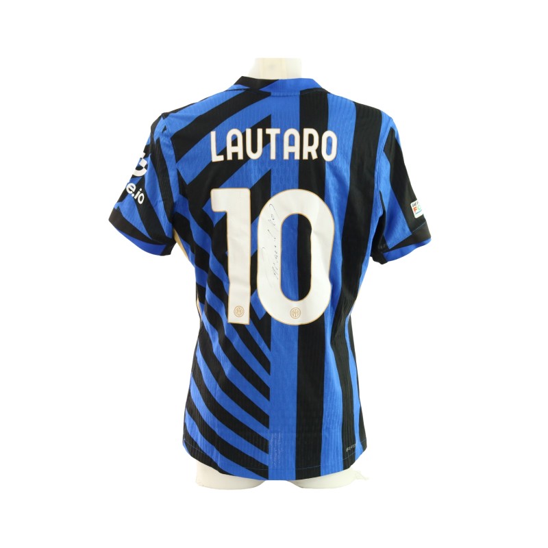 Lautaro's Signed Match-Issued Inter Shirt, UCL 2024/25 