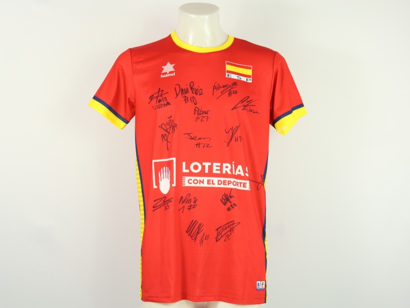 Spain Men's National Team Jersey at the European Championships 2023 - autographed by the team