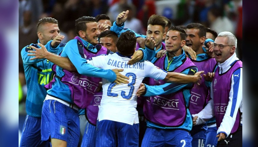 Florenzi's Match-Issue/Worn Shirt, Belgium-Italy, Euro 2016