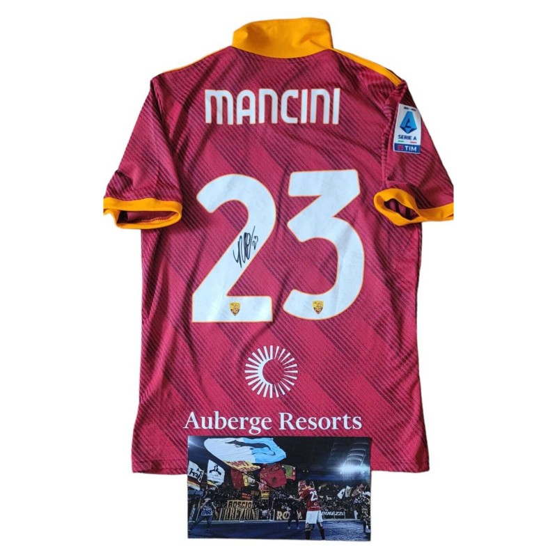 Mancini's Match-Issued Signed Shirt, Roma vs Lazio 2024