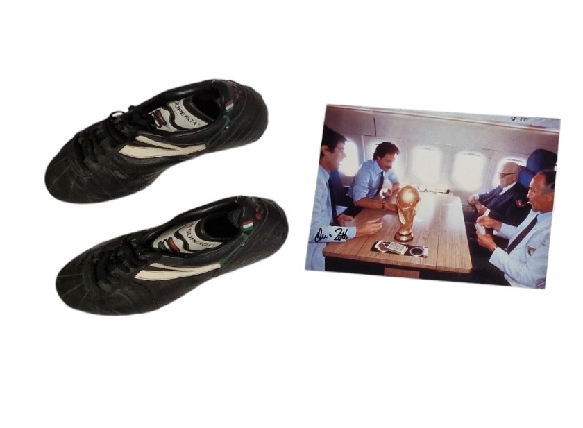 Superga 80s Shoes + Photo Signed by Dino Zoff