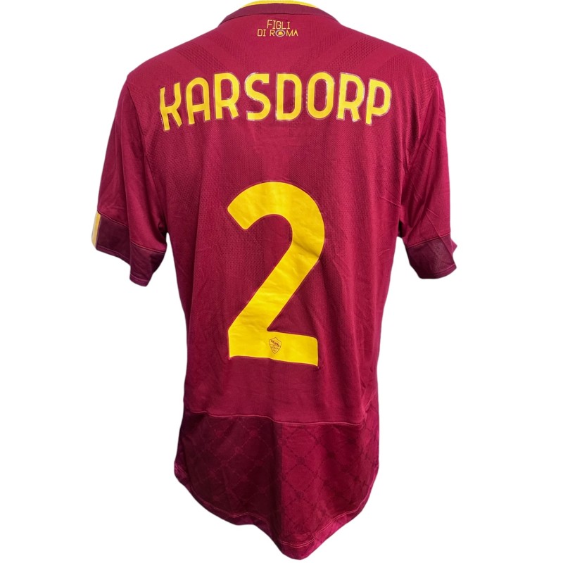 Karsdorp's Match-Issued Shirt, Roma vs Siviglia EL Final 2023