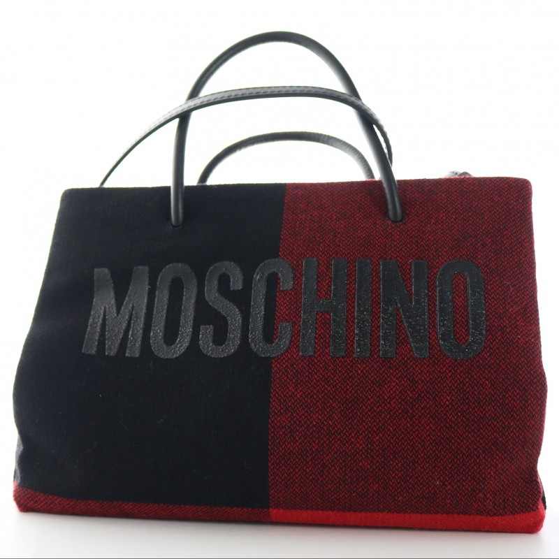 Moschino Red and Black Shopping Bag