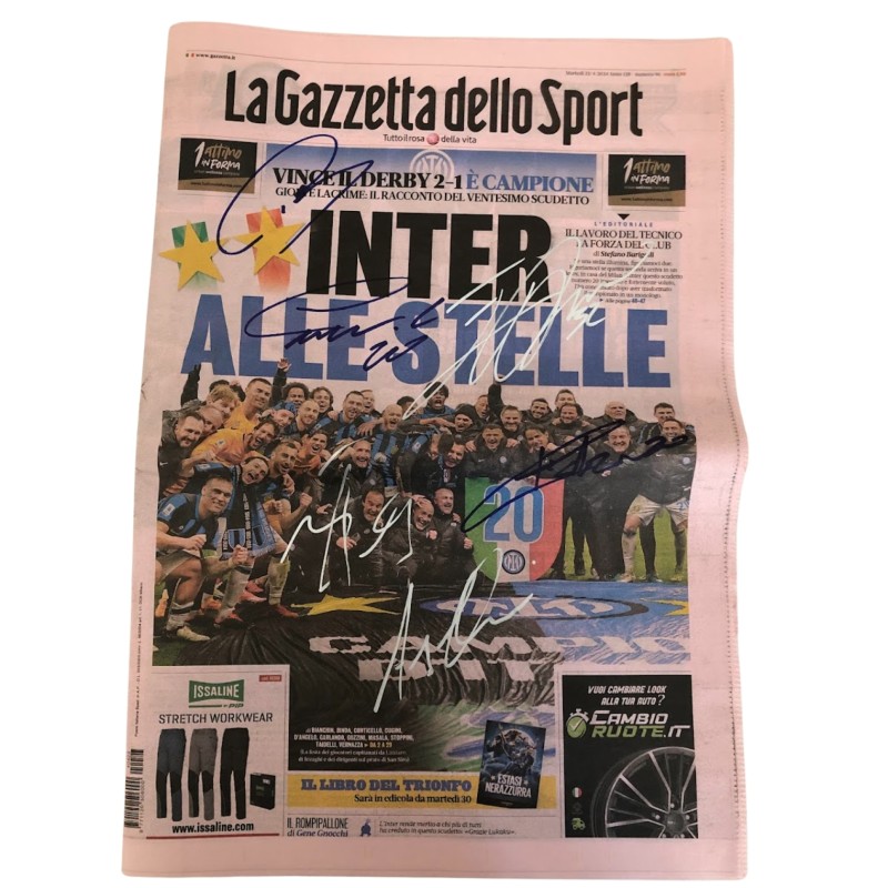 Gazzetta dello Sport 20th Scudetto Inter - Signed by the Players